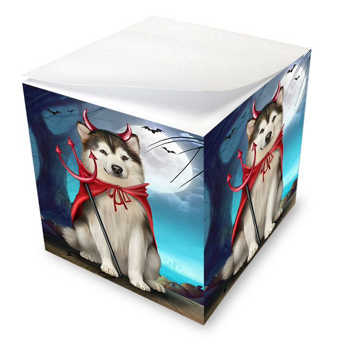 Happy Halloween Trick or Treat Alaskan Malamute Dog Note Cube NOC56138
