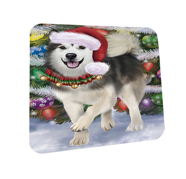 Trotting in the Snow Alaskan Malamute Dog Coasters Set of 4 CST55362