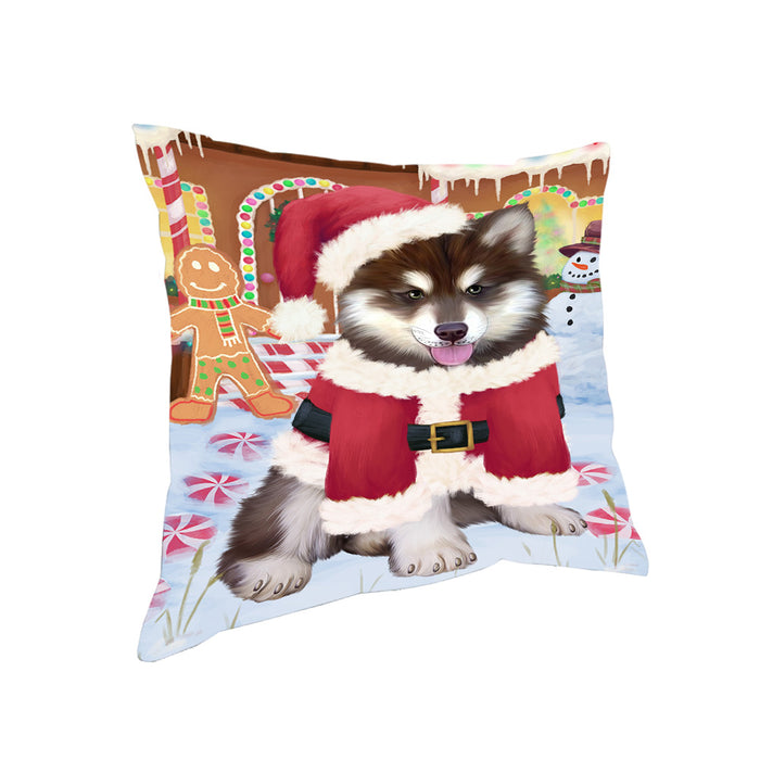 Christmas Gingerbread House Candyfest Alaskan Malamute Dog Pillow PIL78808