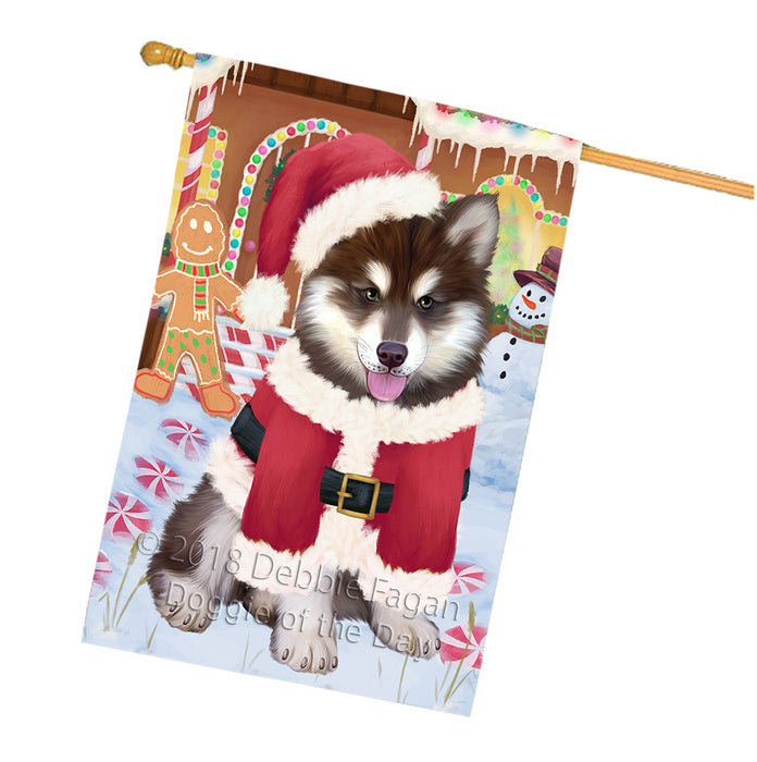 Christmas Gingerbread House Candyfest Alaskan Malamute Dog House Flag FLG56813
