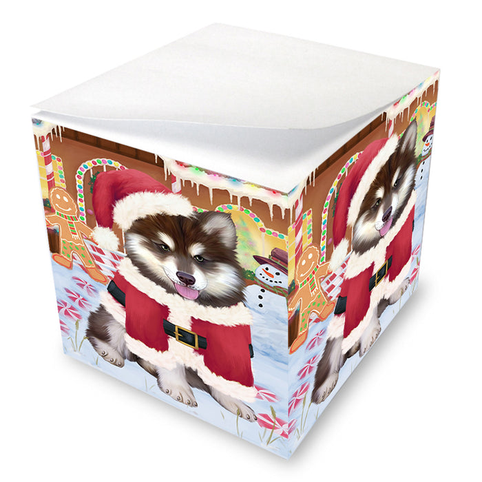 Christmas Gingerbread House Candyfest Alaskan Malamute Dog Note Cube NOC54201