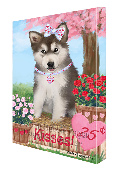 Rosie 25 Cent Kisses Alaskan Malamute Dog Canvas Print Wall Art Décor CVS129932