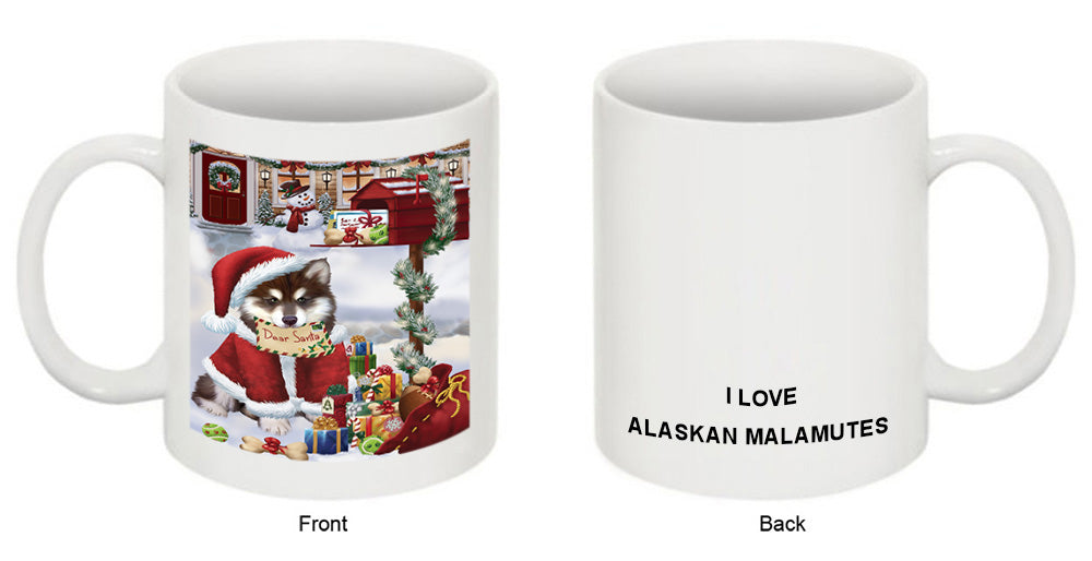 Alaskan Malamute Dog Dear Santa Letter Christmas Holiday Mailbox Coffee Mug MUG49266