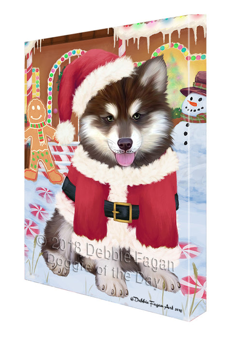 Christmas Gingerbread House Candyfest Alaskan Malamute Dog Canvas Print Wall Art Décor CVS127385