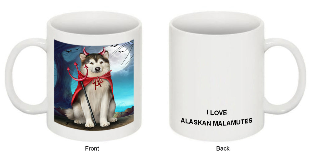Happy Halloween Trick or Treat Alaskan Malamute Dog Coffee Mug MUG49890