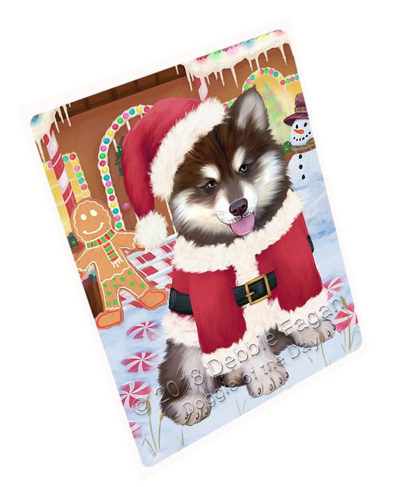Christmas Gingerbread House Candyfest Alaskan Malamute Dog Magnet MAG73526 (Small 5.5" x 4.25")