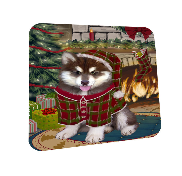 The Stocking was Hung Alaskan Malamute Dog Coasters Set of 4 CST55114
