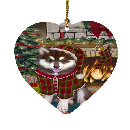 The Stocking was Hung Alaskan Malamute Dog Heart Christmas Ornament HPOR55512