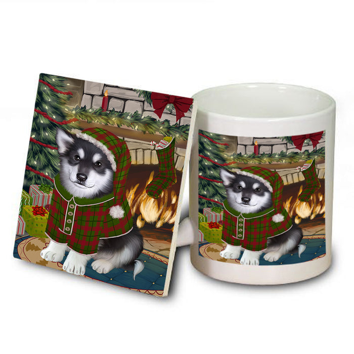 The Stocking was Hung Alaskan Malamute Dog Mug and Coaster Set MUC55149