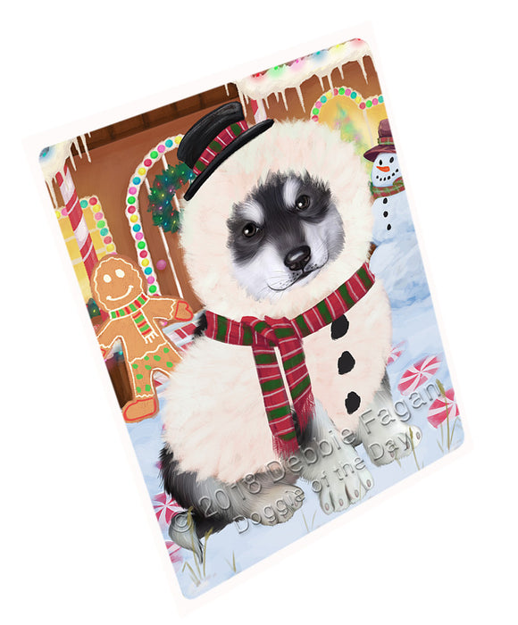Christmas Gingerbread House Candyfest Alaskan Malamute Dog Magnet MAG73529 (Small 5.5" x 4.25")