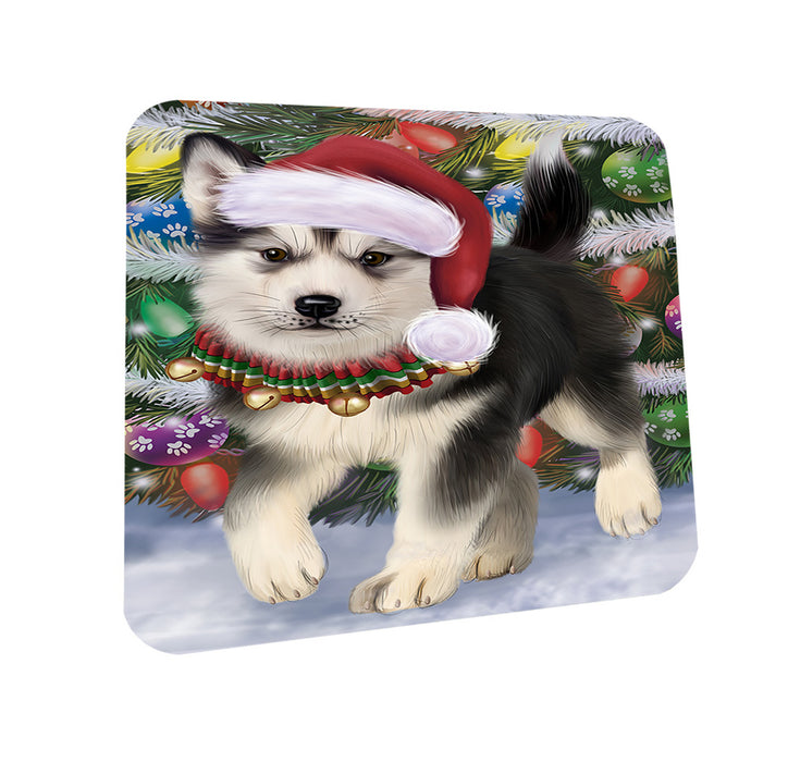 Trotting in the Snow Alaskan Malamute Dog Coasters Set of 4 CST55363