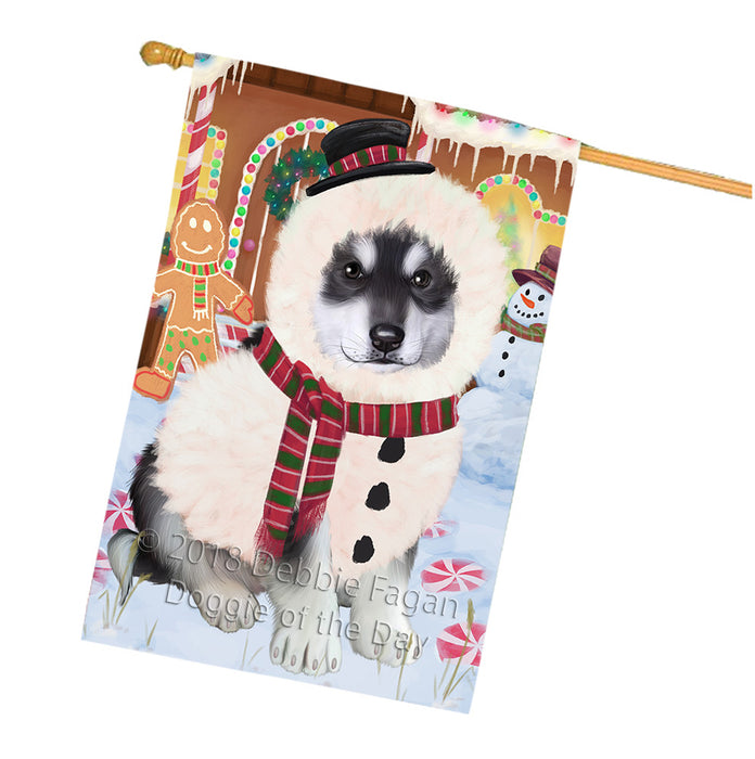 Christmas Gingerbread House Candyfest Alaskan Malamute Dog House Flag FLG56814