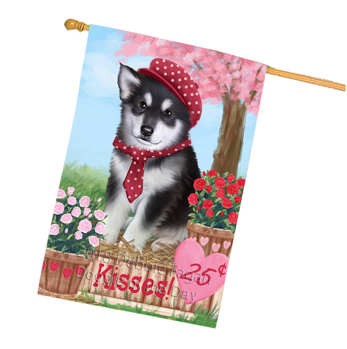 Rosie 25 Cent Kisses Alaskan Malamute Dog House Flag FLG57097