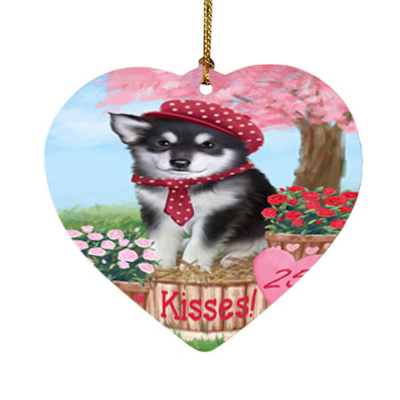 Rosie 25 Cent Kisses Alaskan Malamute Dog Heart Christmas Ornament HPOR56769