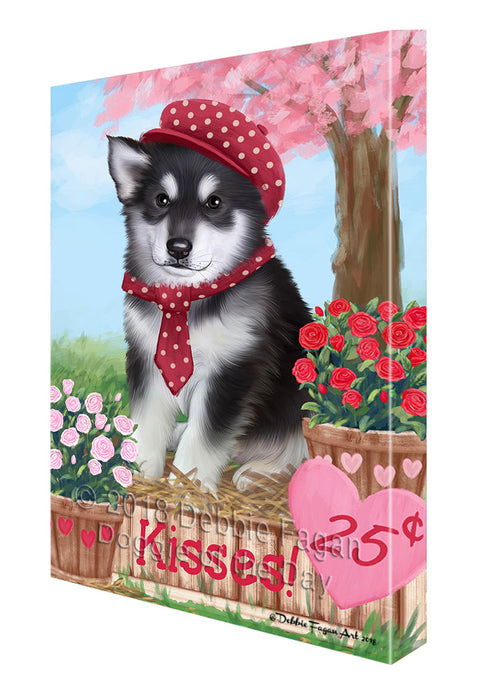 Rosie 25 Cent Kisses Alaskan Malamute Dog Canvas Print Wall Art Décor CVS129941