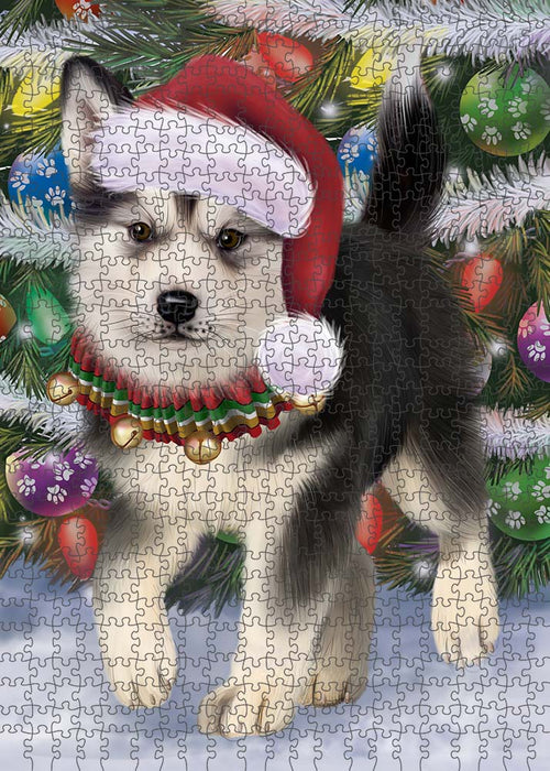 Trotting in the Snow Alaskan Malamute Dog Puzzle  PUZL89824