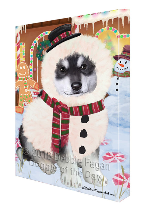Christmas Gingerbread House Candyfest Alaskan Malamute Dog Canvas Print Wall Art Décor CVS127394