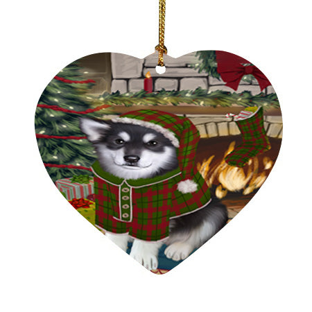 The Stocking was Hung Alaskan Malamute Dog Heart Christmas Ornament HPOR55513