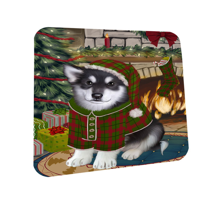 The Stocking was Hung Alaskan Malamute Dog Coasters Set of 4 CST55115
