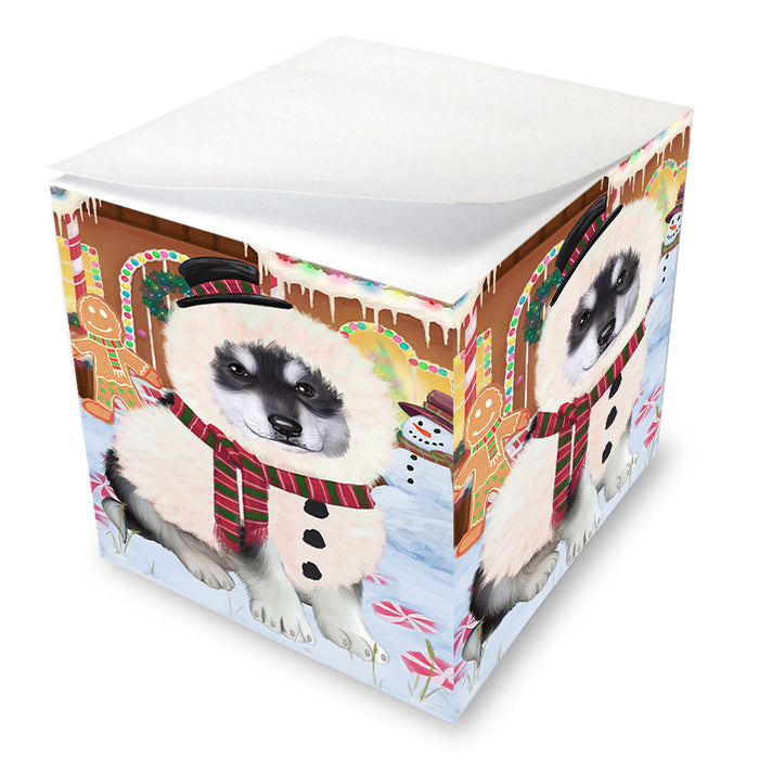 Christmas Gingerbread House Candyfest Alaskan Malamute Dog Note Cube NOC54202