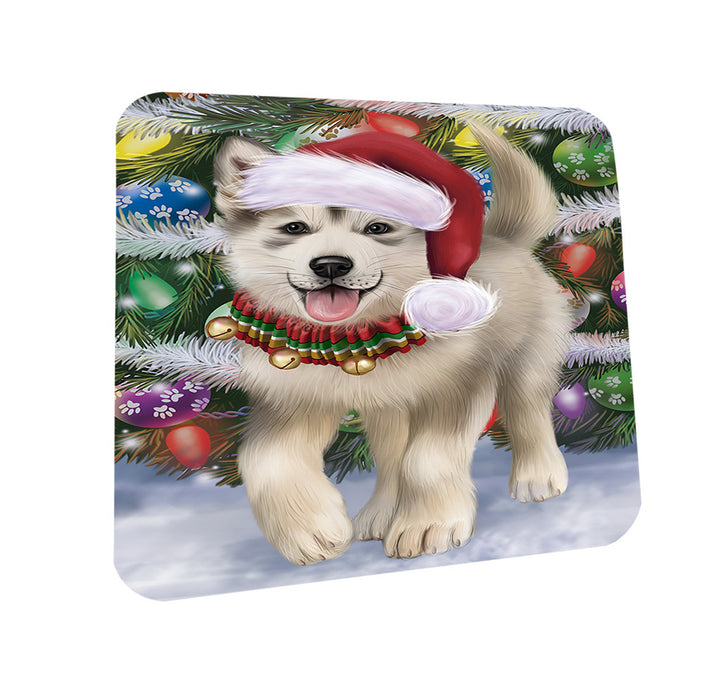 Trotting in the Snow Alaskan Malamute Dog Coasters Set of 4 CST55364