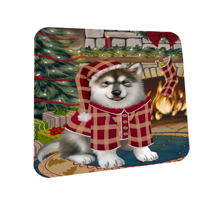 The Stocking was Hung Alaskan Malamute Dog Coasters Set of 4 CST55116