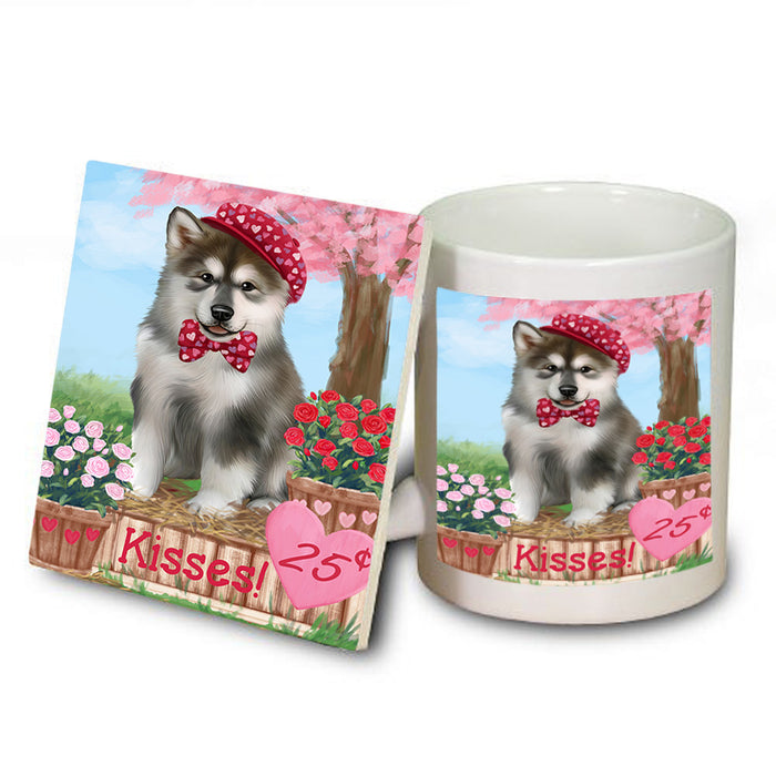 Rosie 25 Cent Kisses Alaskan Malamute Dog Mug and Coaster Set MUC56406