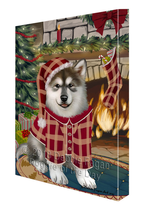The Stocking was Hung Alaskan Malamute Dog Canvas Print Wall Art Décor CVS116351
