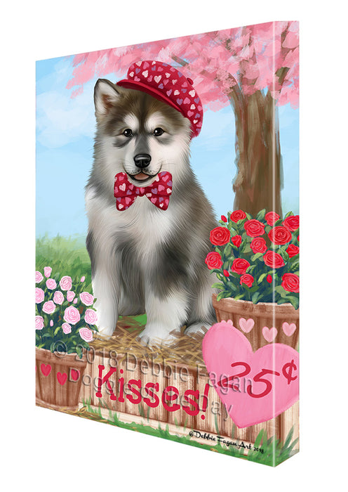 Rosie 25 Cent Kisses Alaskan Malamute Dog Canvas Print Wall Art Décor CVS129950