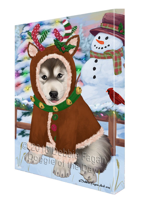 Christmas Gingerbread House Candyfest Alaskan Malamute Dog Canvas Print Wall Art Décor CVS127403