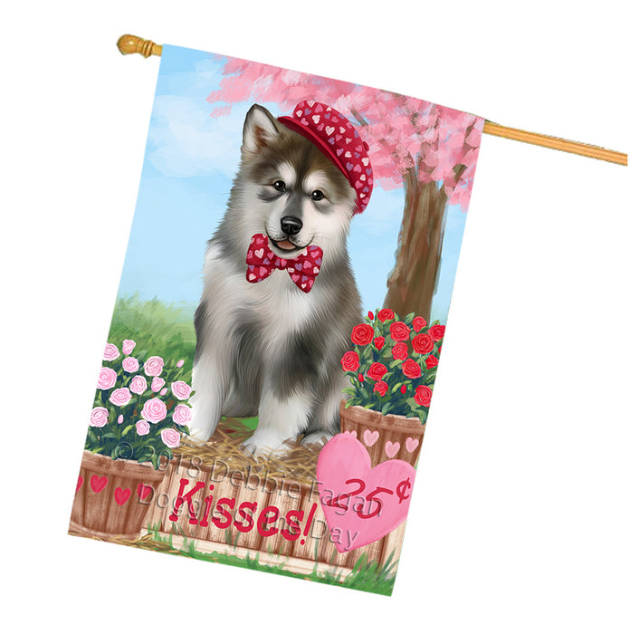 Rosie 25 Cent Kisses Alaskan Malamute Dog House Flag FLG57098