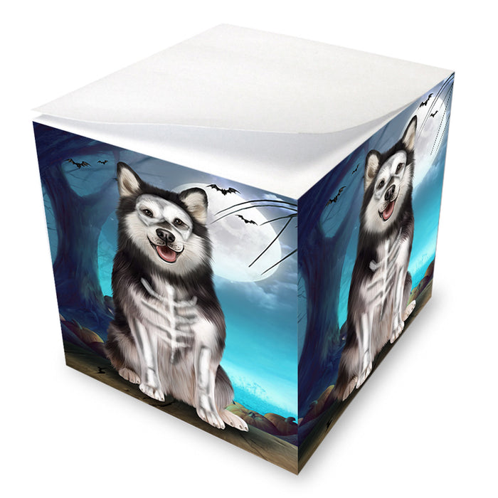 Happy Halloween Trick or Treat Alaskan Malamute Dog Note Cube NOC56140