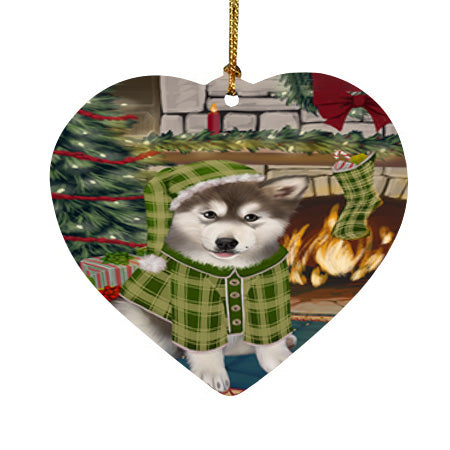 The Stocking was Hung Alaskan Malamute Dog Heart Christmas Ornament HPOR55515