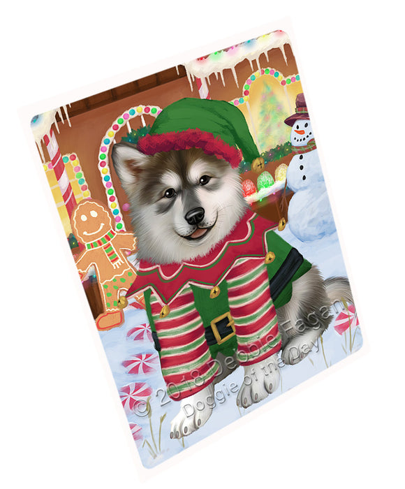 Christmas Gingerbread House Candyfest Alaskan Malamute Dog Magnet MAG73535 (Small 5.5" x 4.25")