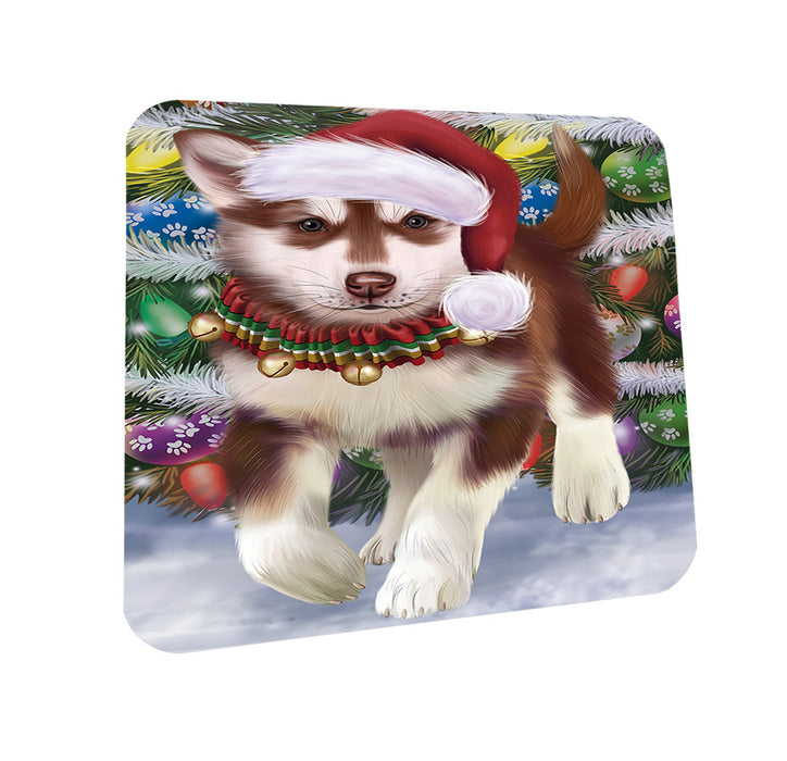 Trotting in the Snow Alaskan Malamute Dog Coasters Set of 4 CST55365