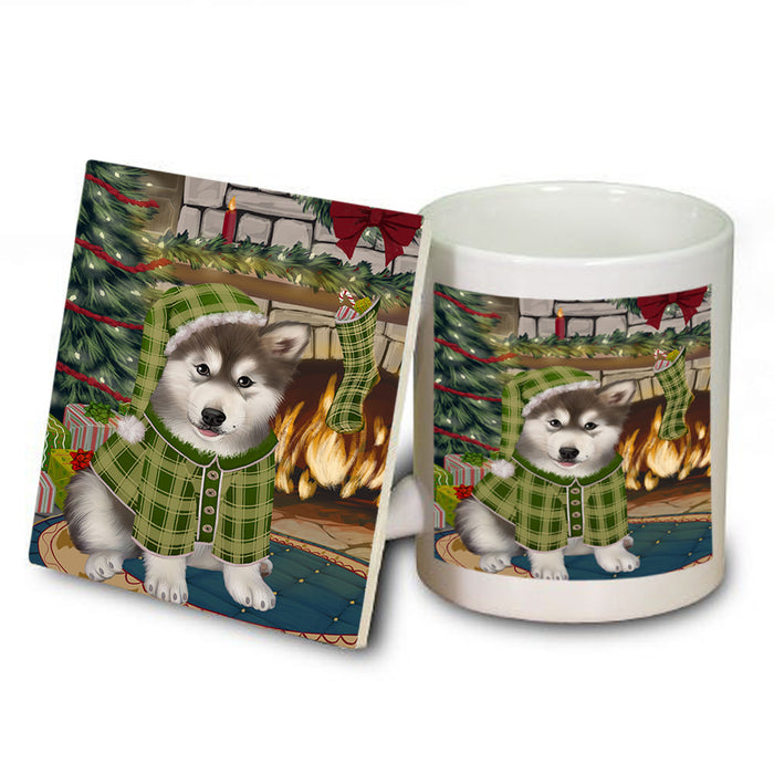 The Stocking was Hung Alaskan Malamute Dog Mug and Coaster Set MUC55151
