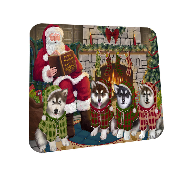 Christmas Cozy Holiday Tails Alaskan Malamutes Dog Coasters Set of 4 CST55045