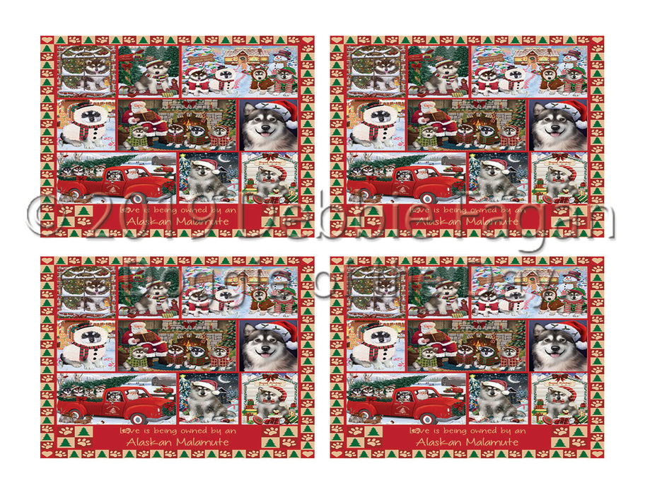 Love is Being Owned Christmas Alaskan Malamute Dogs Placemat