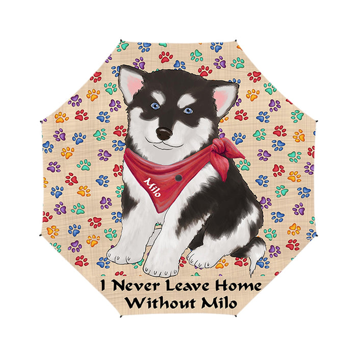 Custom Pet Name Personalized I never Leave Home Alaskan Malamute Dog Semi-Automatic Foldable Umbrella