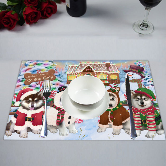 Holiday Gingerbread Cookie Alaskan Malamute Dogs Placemat