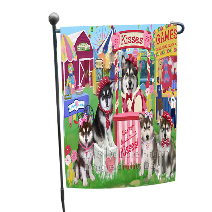 Carnival Kissing Booth Alaskan Malamutes Dog Garden Flag GFLG56826