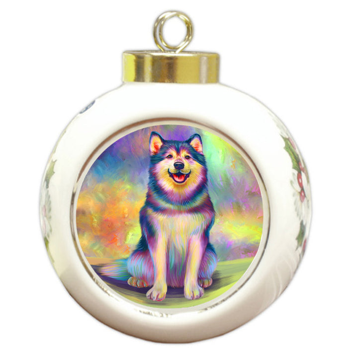 Paradise Wave Alaskan Malamute Dog Round Ball Christmas Ornament RBPOR57040