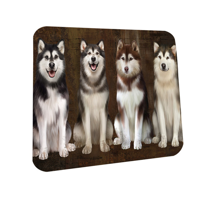 Rustic 4 Alaskan Malamutes Dog Coasters Set of 4 CST54311