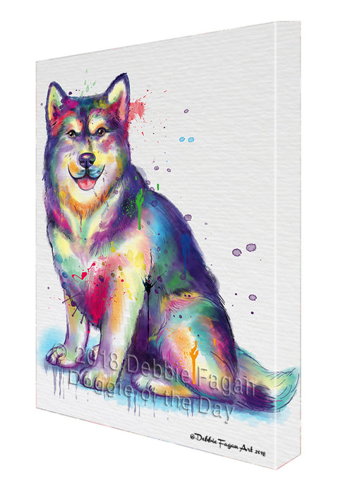 Watercolor Alaskan Malamute Dog Canvas Print Wall Art Décor CVS136043