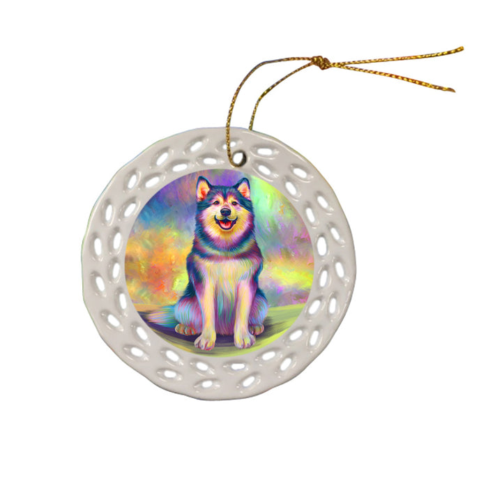 Paradise Wave Alaskan Malamute Dog Ceramic Doily Ornament DPOR57040