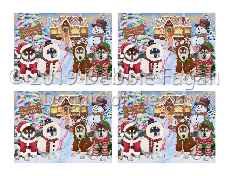 Holiday Gingerbread Cookie Alaskan Malamute Dogs Placemat