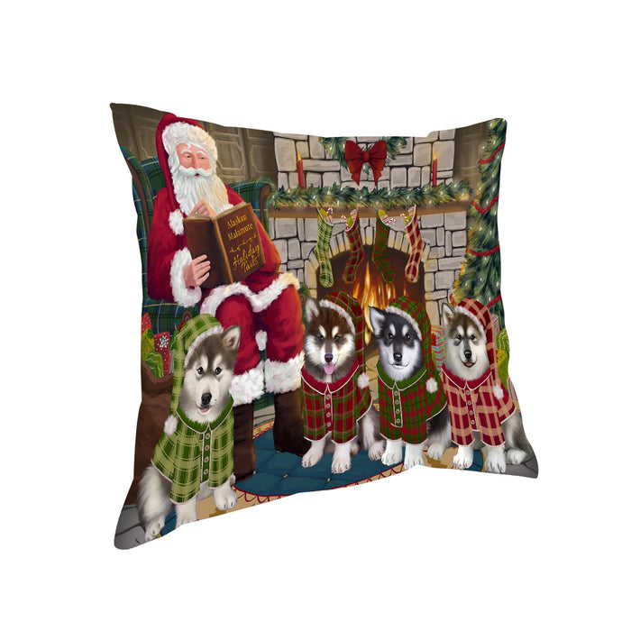 Christmas Cozy Holiday Tails Alaskan Malamutes Dog Pillow PIL69276