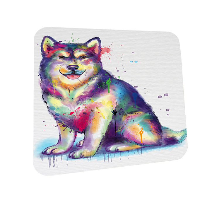 Watercolor Alaskan Malamute Dog Coasters Set of 4 CST57025