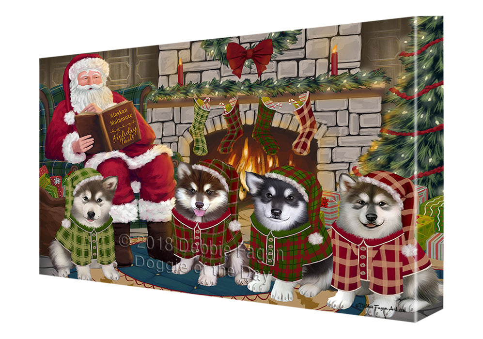 Christmas Cozy Holiday Tails Alaskan Malamutes Dog Canvas Print Wall Art Décor CVS115712