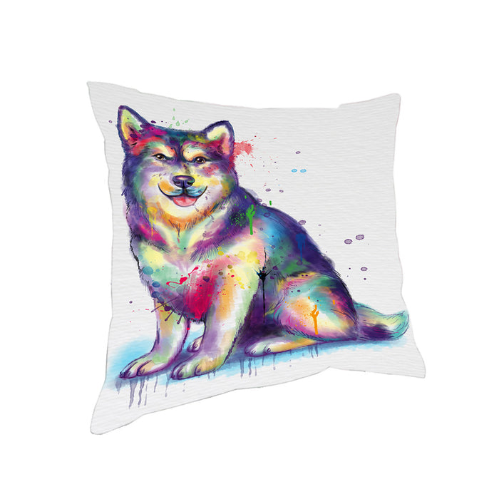 Watercolor Alaskan Malamute Dog Pillow PIL83168